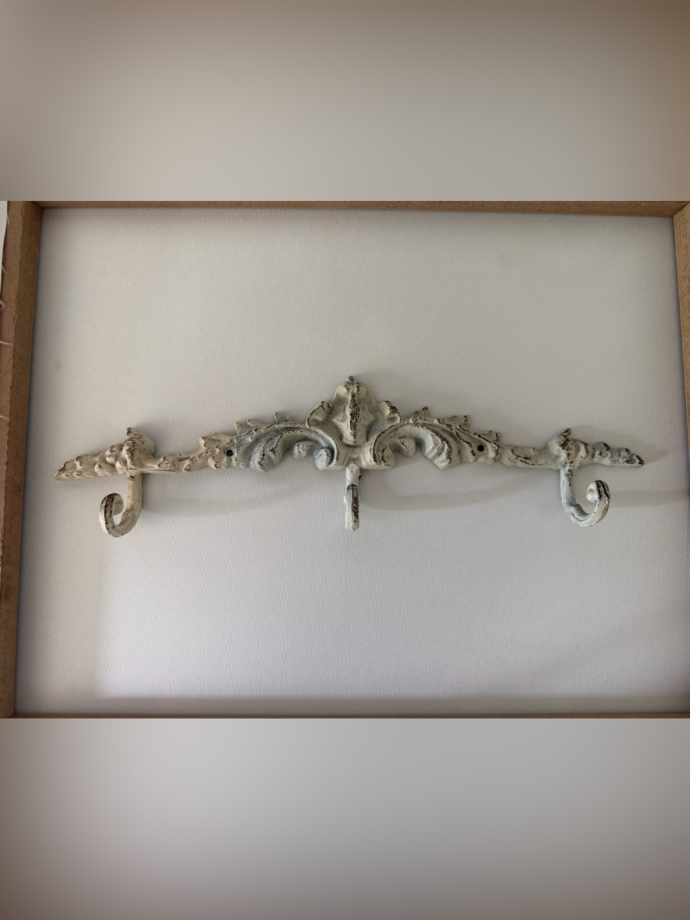 Distressed White Wall Hook - Home Decor
